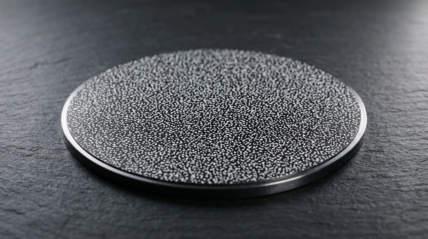 Sheet metal specimen with high-contrast stochastic dot pattern before optical forming analysis