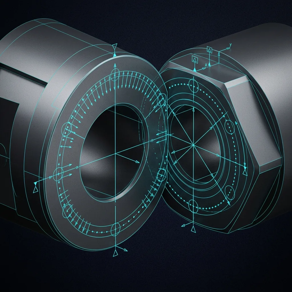 CAD interface callout showing mating faces in assembly