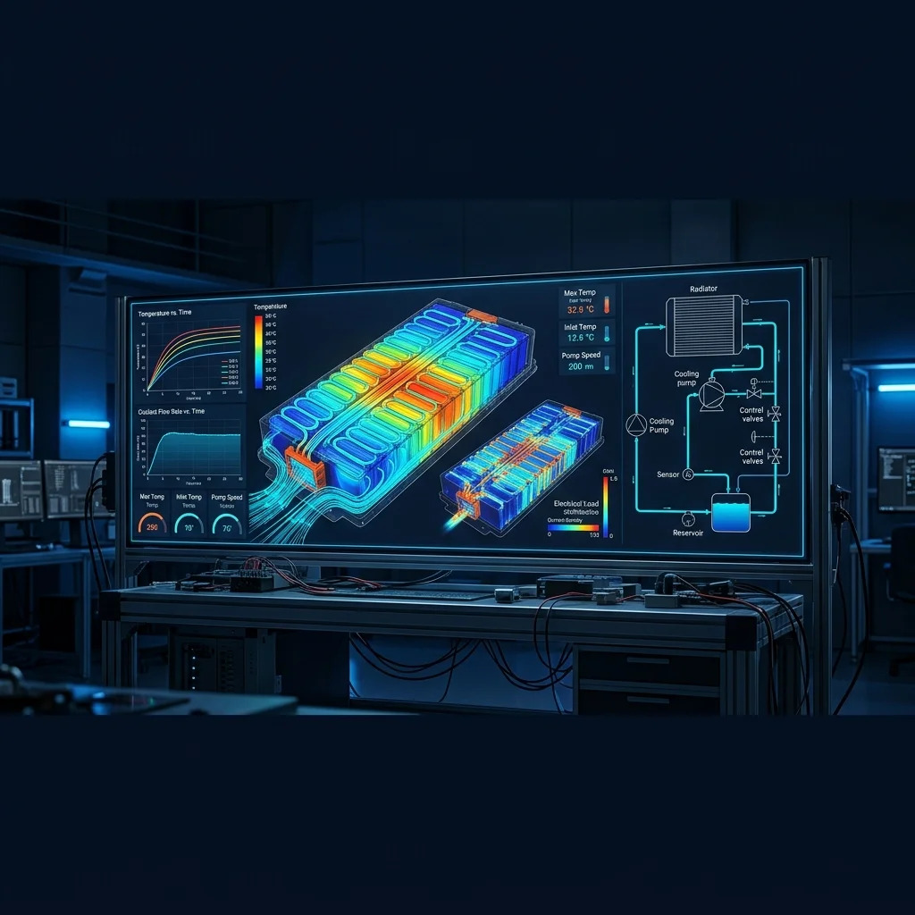 EV battery thermal management simulation