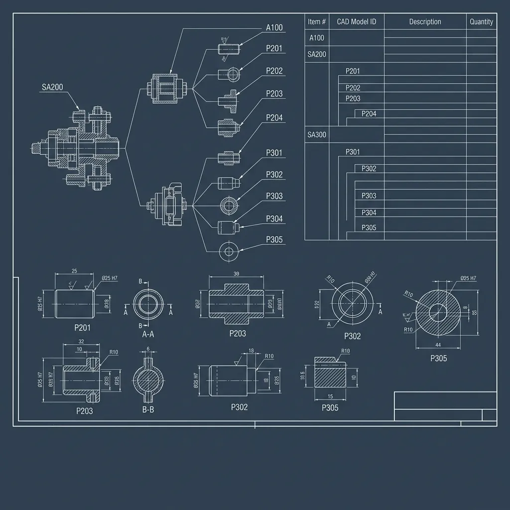 Engineering BOM (EBOM) Sample