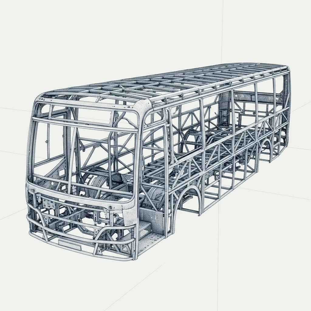 Bus Body Structure Scan Data CAD Render