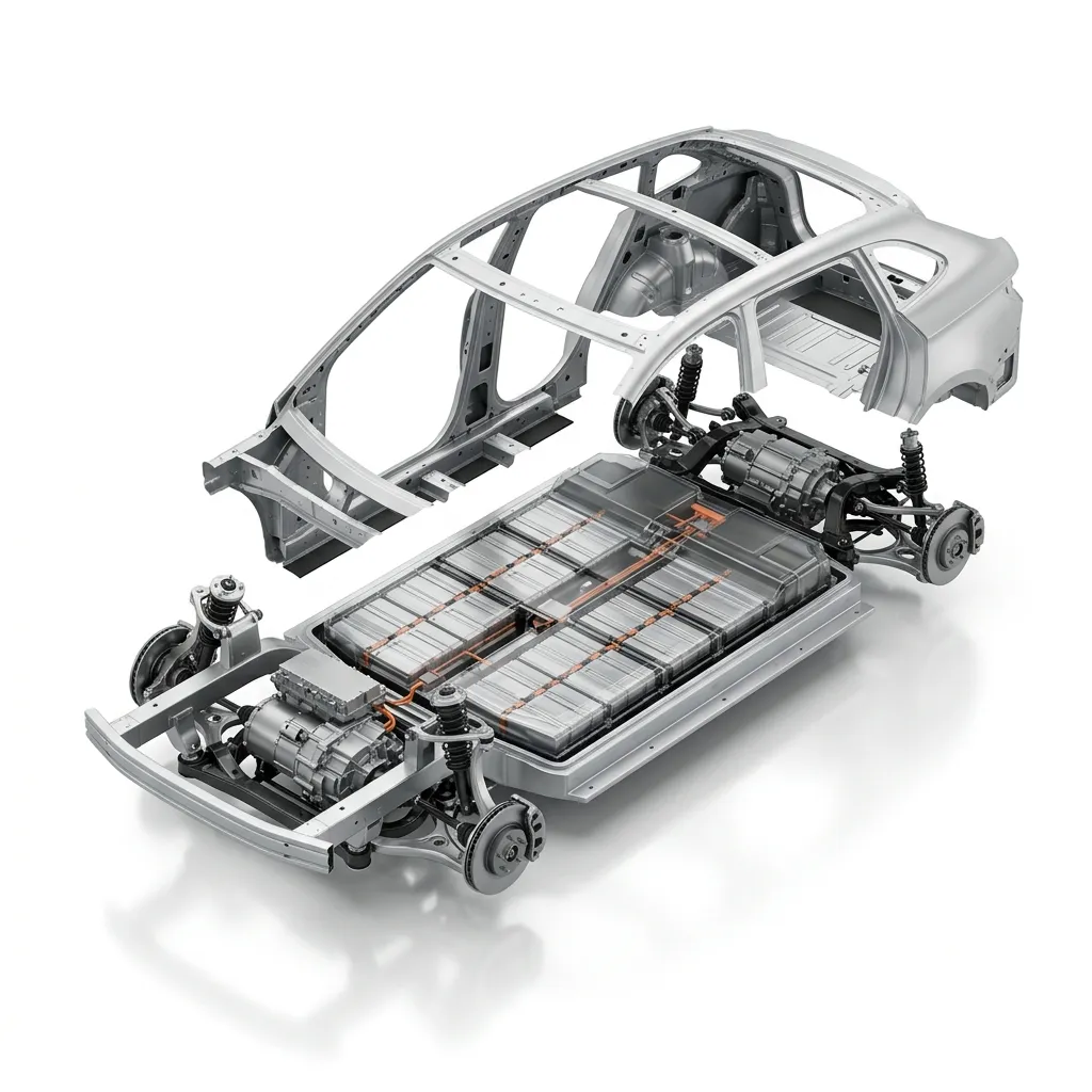 Full Exploded EV Skateboard Architecture & BIW