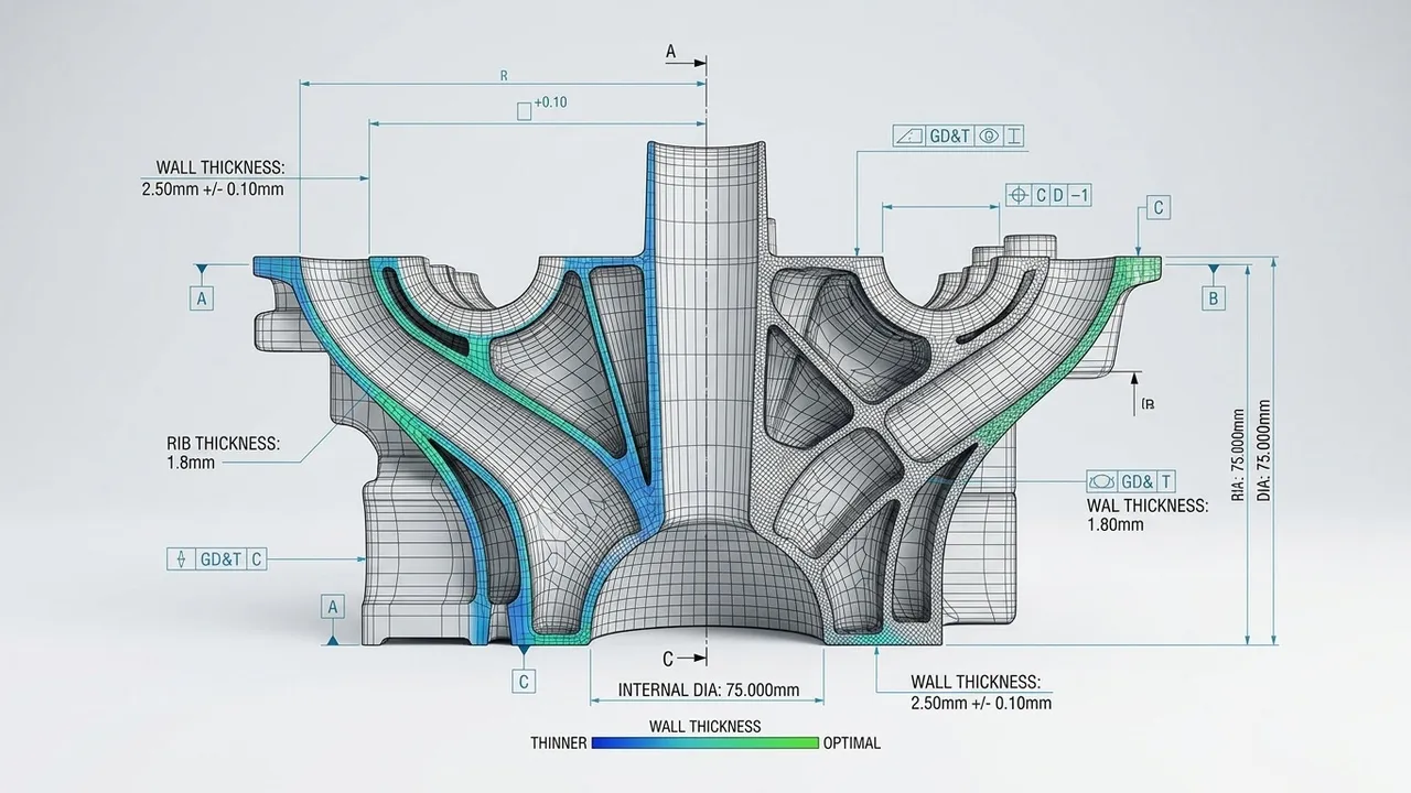 Wall Thickness Visualization and Cross Section