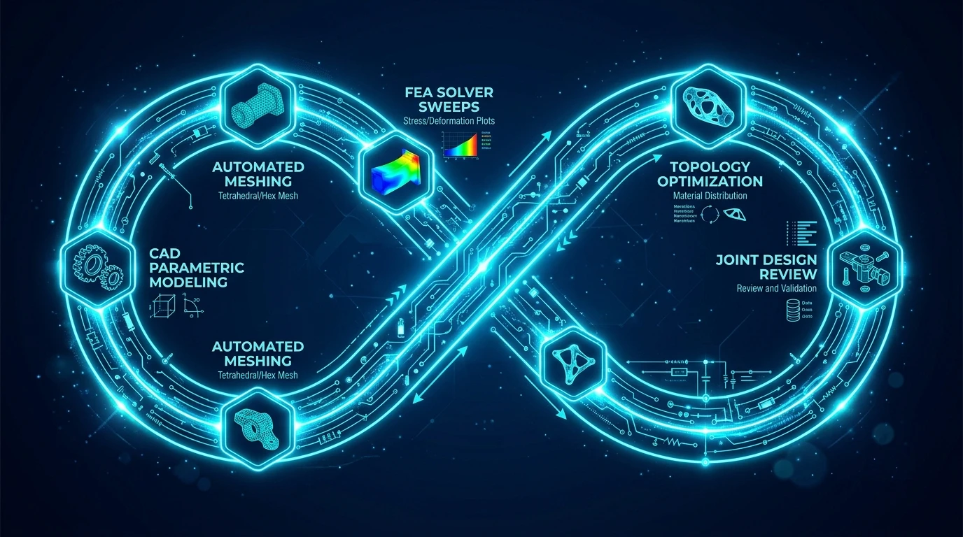 Closed-Loop CAD-CAE Engineering Cycle Visualization