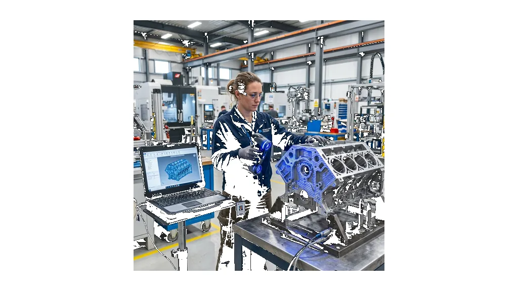 Engineer scanning a part with ZEISS T-Scan