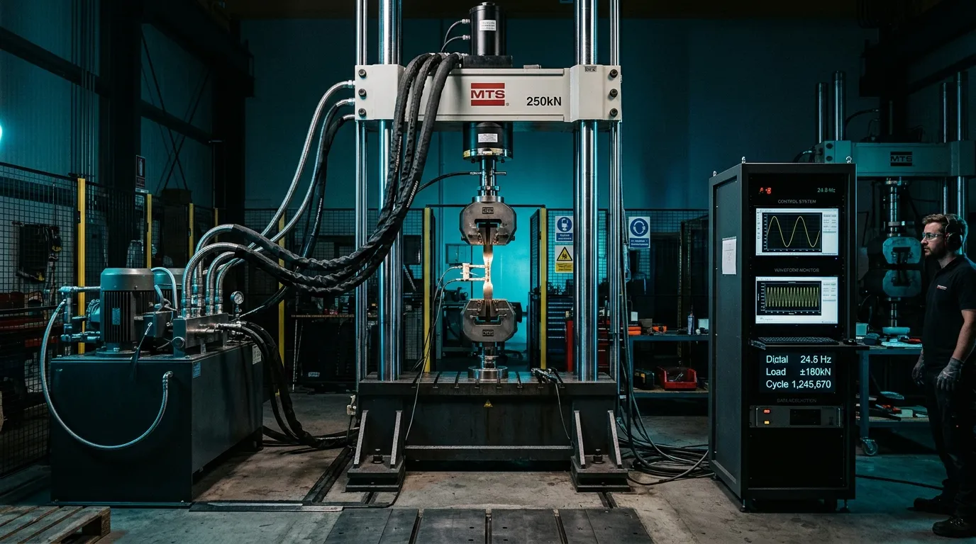 Heavy-duty servo-hydraulic dynamic fatigue testing system and multi-axis load frame