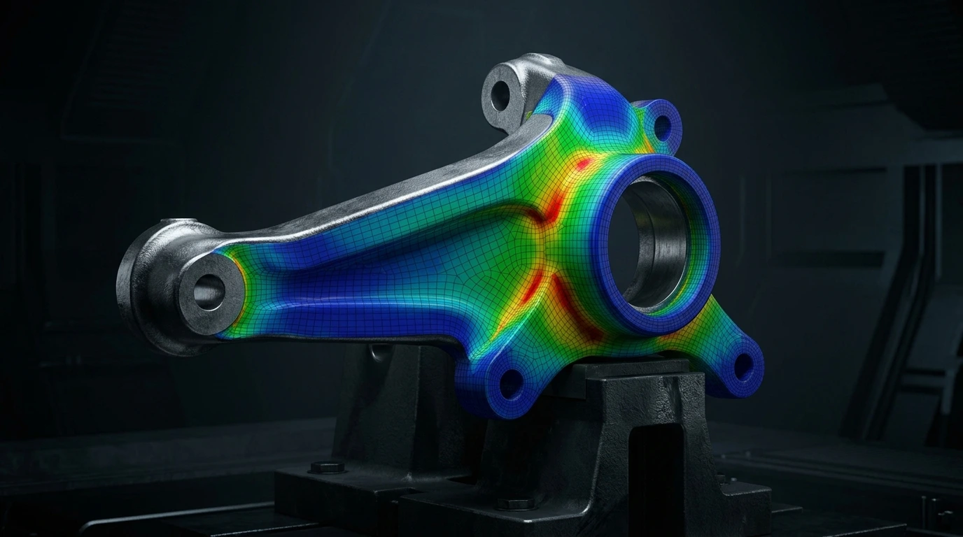 Heavy Machinery Steering Knuckle Casting Structural Analysis with Smooth Parabolic Fillet Transitions