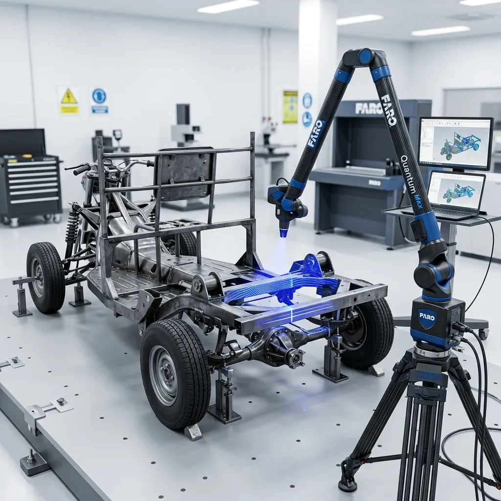 FARO Arm Measuring Three-Wheeler Chassis