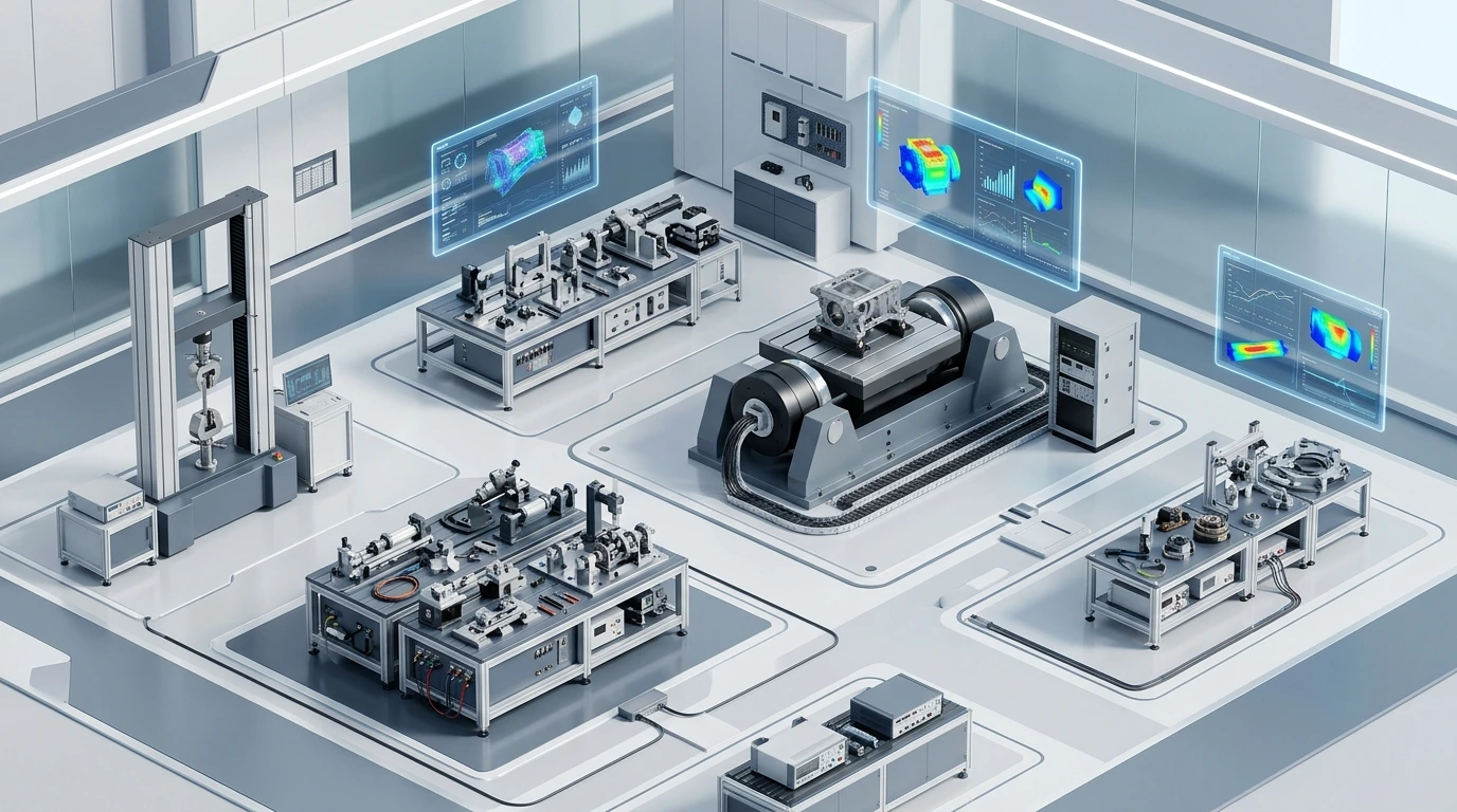 Isometric Modern Engineering Validation Laboratory Ecosystem