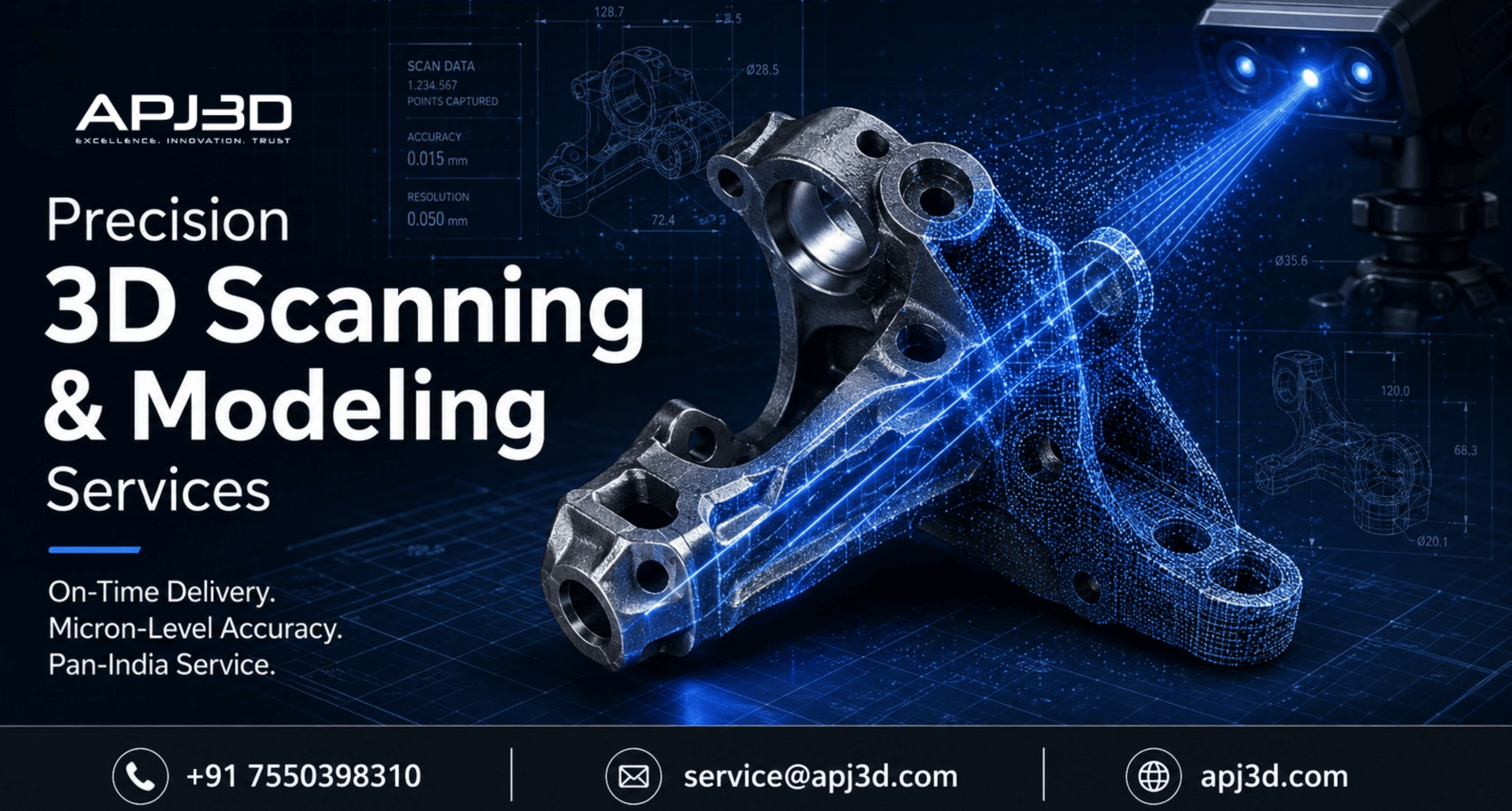ZEISS T-Scan Hawk handheld 3D scanner used for precision industrial scanning by APJ3D